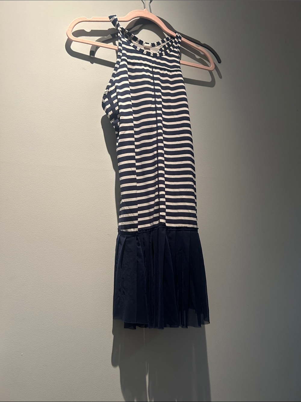 J. Crew Navy and white striped tennis dress tulle bottom